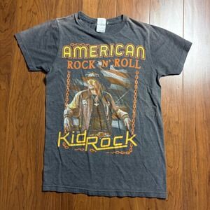 Kid Rock American Rock N Roll Graphic T-Shirt Charcoal Gray Small